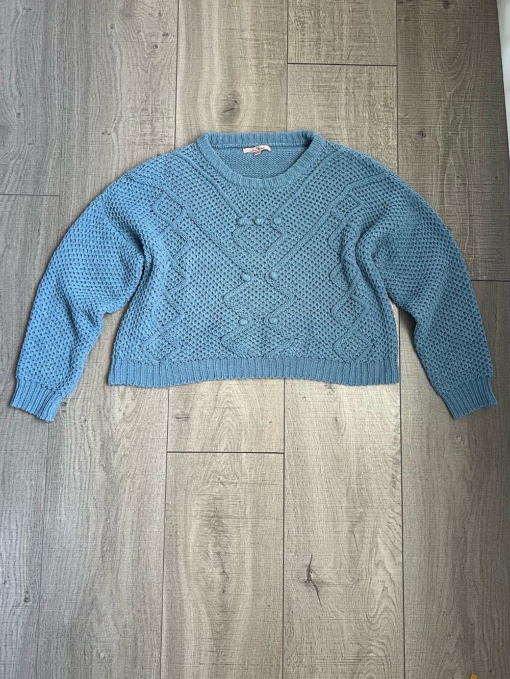 Love Tree Blue Cable Knit Sweater Size Medium